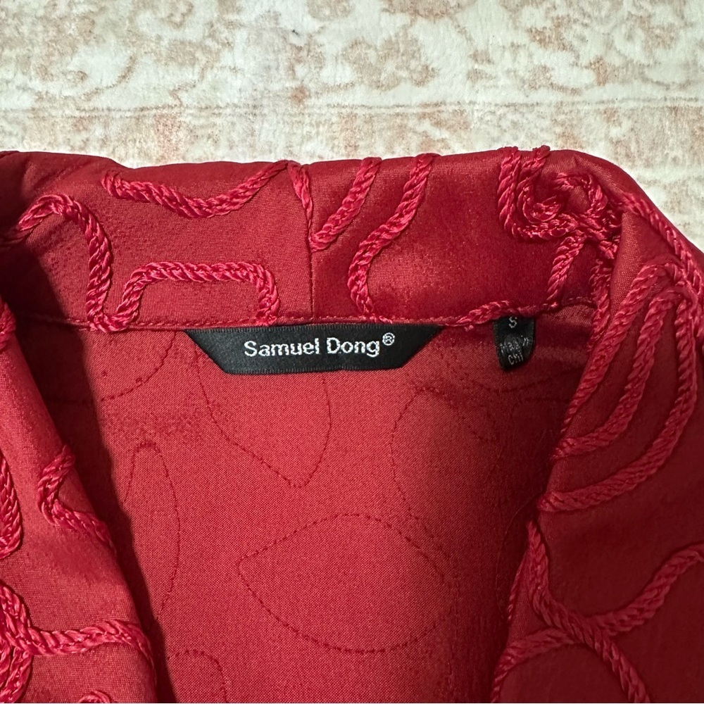 Dual Zip Jacket With Camellia Silk Embroidery - Picture 4 of 10